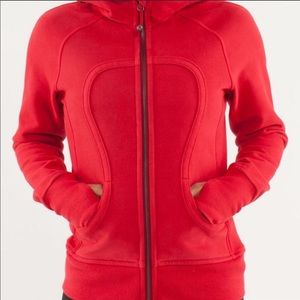 Lululemon RED scuba hoodie size 6 like new